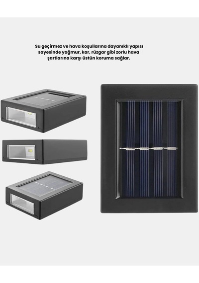 Mey İthalat Solar Dış Mekan Aplik Su Geçirmez Dayanıklı Led Aydınlatmalı