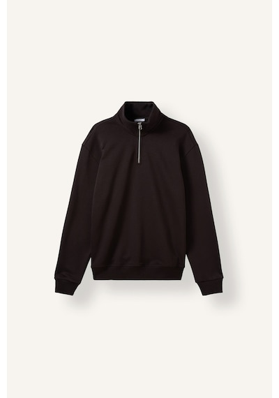 Defacto Regular Fit Dik Yaka Yarım Fermuarlı Basic Sweatshirt X7405az26aubn337 Kahve-bn337