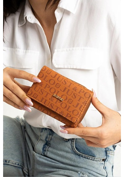 Just Polo Kadın Bol Kartlık Ve Kağıt Para Bölmeli Bölmeli Fermuarlı & Kapaklı Cüzdan Shopper Taba
