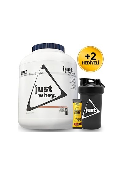 Just Nutrition Whey Protein Tozu + Karbonhidrat 2000 Gr 40 Servis Çikolata + Shaker + Protein Kahve Çikolata Aromalı