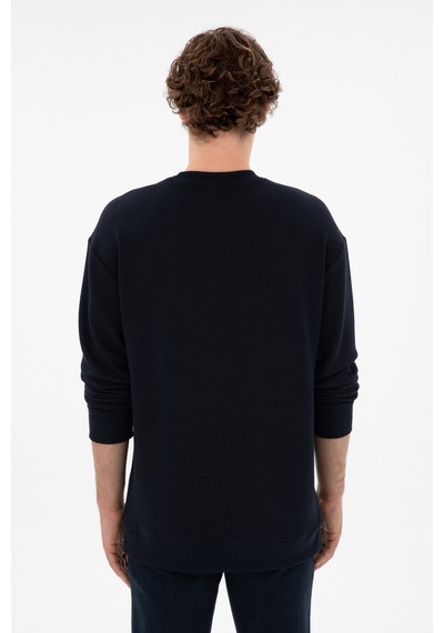 U.S. Polo Assn. Erkek Comfort Fit Bisiklet Yaka Lacivert Sweatshirt 50290777-VR033