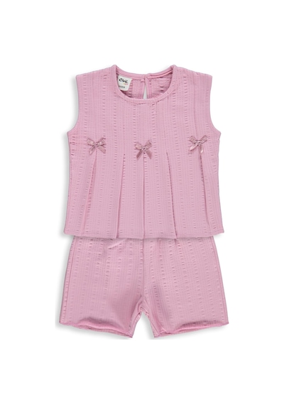 Civil Baby Kurdelalı Şortlu 6-18 Ay Takım - Pembe