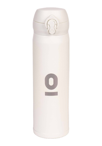 Beyaz Dokulu Paslanmaz Çelik Termos 430 ML Kapaklı No:106