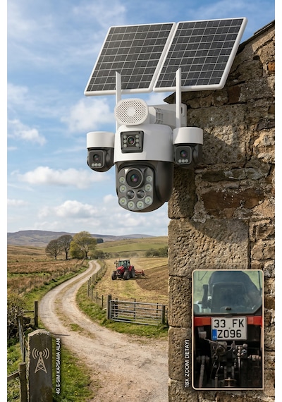 Inox-x25 4 Lensli 30x Zoom 4g Esım Solar Güneş Enerjili Ptz Güvenlik Kamerası - Dış Mekan Akıllı Kamera