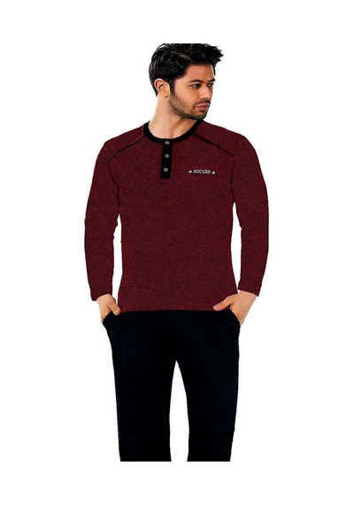 Alimer Edy1137Ukb O Yaka Patlı Büyük Beden Erkek Pijama Takımı