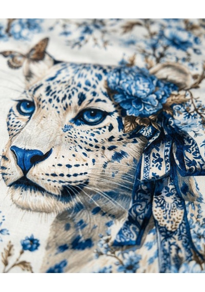 Mavi Leopar Desenli 45x140cm Masa Runnerı Çok Renkli