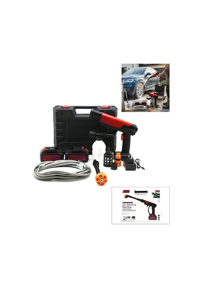 Ahma A-130 Oto Ve Araç Yıkama Makinesi 135w 12000 Mah 21v 0.62bar 19000 Rpm Şarjlı Yedek Bataryalı