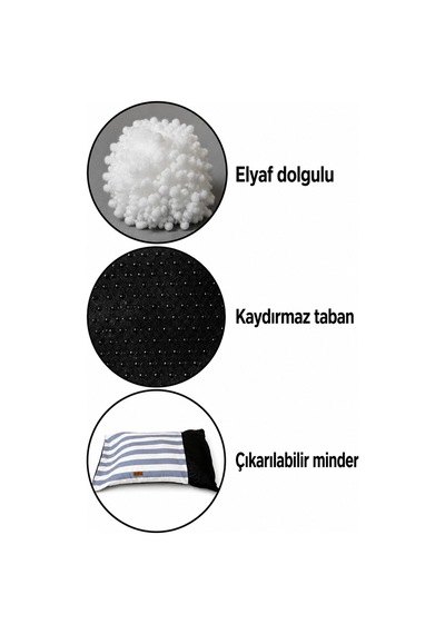 Kedi Ve Köpek Yer Minderi Üst Kalite Yıkanabilir Kılıflı Fermuarlı %100 Boncuk Elyaf Kaydırmaz Taban Kedi Ve Köpek Yatağı Gri 1604675868