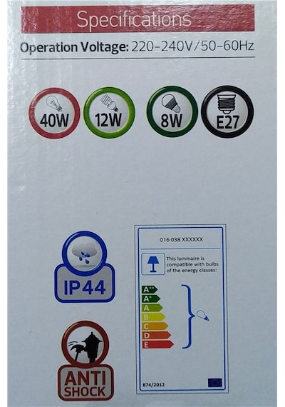 Garden Duvar Aplik Siyah E-27 Duy Diğer