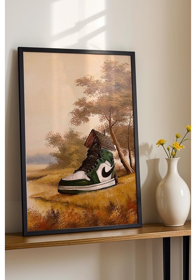 Sneaker Ayakkabı Çerçeveli Tablo Ev Ofis Ve Ayakkabı Mağazası Dekoru Modifiye Sanat