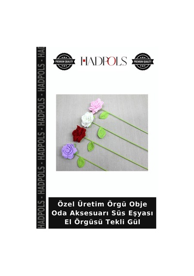 Özel Üretim Örgü Obje Oda Aksesuarı Süs Eşyası El Örgüsü Tekli Gül Diğer