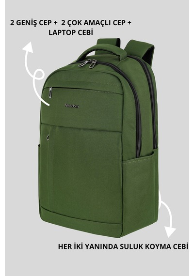 Notebook Cantasi Yesil Galb Leather Yeşil