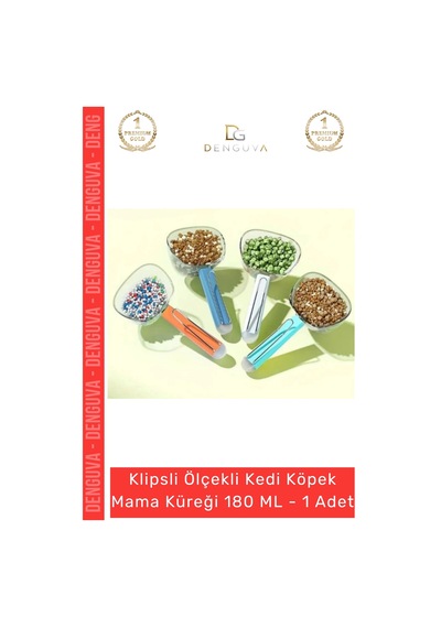 Mamaküreği Klipsli 180 Ml Hijyenik Evcil Hayvan Porsiyon Kontrolü Ölçekli Kedi Köpek Mama Küreği -