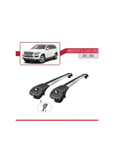 Mercedes Gl X166 2012-2015 Arası İle Uyumlu Ace-1 Ara Atkı Tavan Barı Gri
