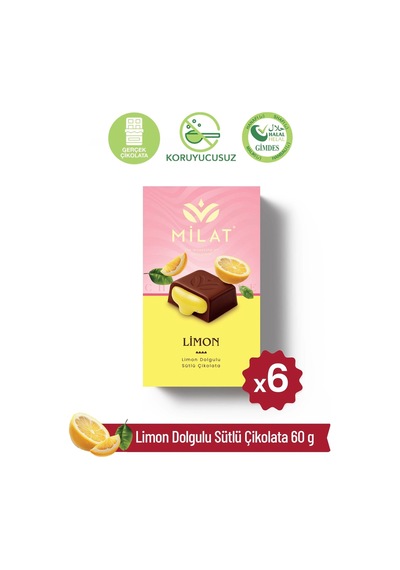Milat Limon Dolgulu Sütlü Çikolata 6 60 G