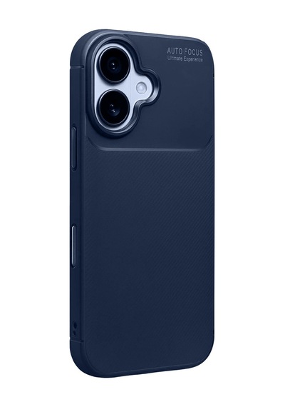 Apple İphone Uyumlu 17 Auto Focus Karbon Kapak - Lacivert Renk