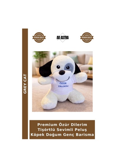 Premium Özür Dilerim Tişörtlü Sevimli Peluş Köpek Doğum Genç Barisma Çok Renkli