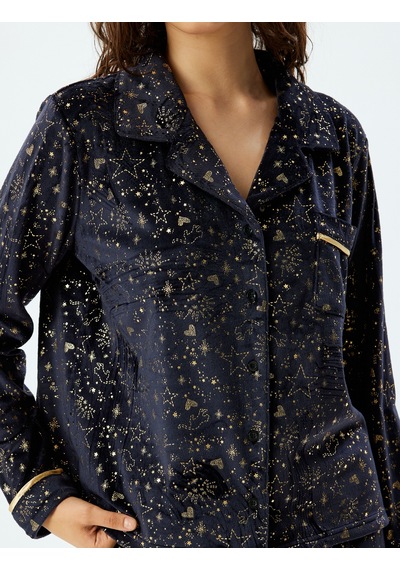 Koton Pijama Üstü Örme Düğmeli Gömlek Yaka Parıltılı Yıldız Baskılı Lacivert 5wlk40191mk Lacivert Koton Pijama Üstü Örme Düğmeli Gömlek Yaka Parıltılı Yıldız Baskılı Lacivert 5wlk40191mk Lacivert