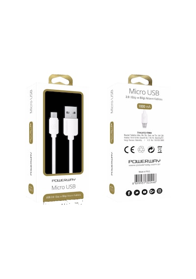 Powerway SM-03 Micro Usb 1 Metre Şarj Data Düz Kablo