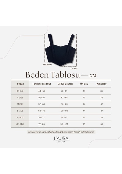 L'aura Corset Siyah Renk Kalp Yaka Bayan Korse Büstiyer