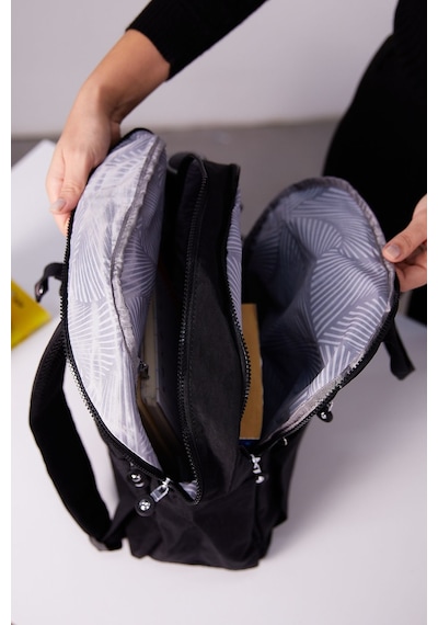 Sanmorris Unisex Suya Dayanıklı Krinkıl Kumaş Çok Gözlü Bej Laptop Okul Ve Sırt Çantası