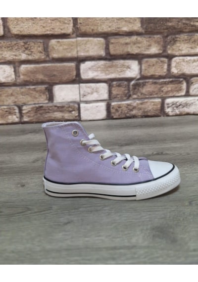 Yarım Bilek Kot Keten Bağcıklı Günlük Rahat Esnek Düz Şeffaf Taban Bez Ayakkabı Sneaker Lila Yarım Bilek Kot Keten Bağcıklı Günlük Rahat Esnek Düz Şeffaf Taban Bez Ayakkabı Sneaker Lila
