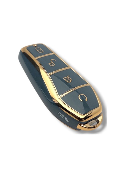 Byd Atto 3 Dolphin Seal Uyumlu Anahtar Kumanda Koruma Kılıfı Antrasit Gold Çerçeveli Lüks Sert Kasa Koruyucu