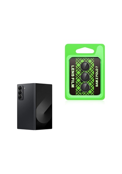Samsung Uyumlu Galaxy Z Fold 7 Zore Cl-07 Kamera Lens Koruyucu Siyah