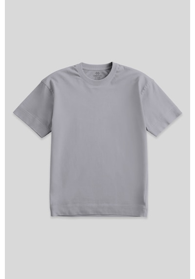 Tommylife Gri Basic Kısa Kol O Yaka Büyük Beden Erkek T-shirt - 88072 Gri