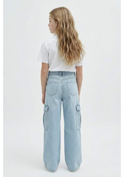 Defacto Kız Çocuk Wide Leg Kargo Geniş Paça Jean Pantolon E5878a825aunm63 Mavi Defacto Kız Çocuk Wide Leg Kargo Geniş Paça Jean Pantolon E5878a825aunm63 Mavi