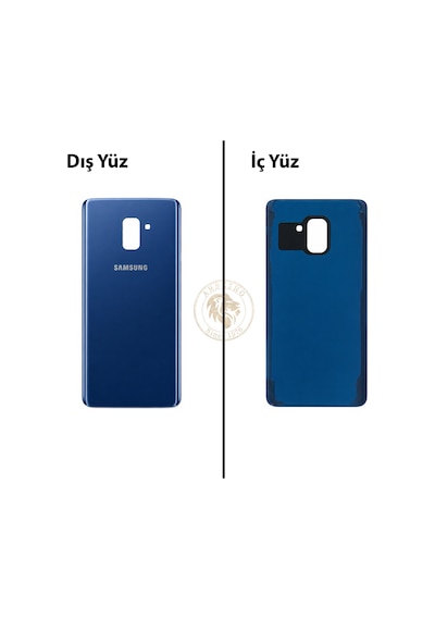 Samsung Galaxy A8 Plus 2018 A730 Mavi Renk Arka Kapak Arka Cam Batarya Kapağı Pil Kapağı Lazer Kesim Back Cover Galaxy A8 Plus Uyumlu