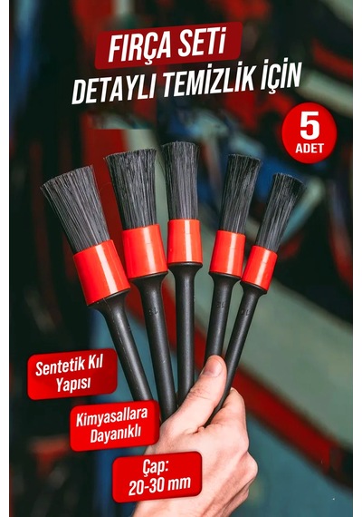 Oto Araba Temizleme Kuaför 5 Parça İç-dış Detaylı Temizlik Bakım Koltuk Fırçalama Set