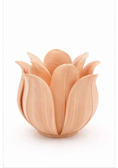 3d Baskı Lotus Yapraklı Vazo - Dekoratif Çiçeklik-turuncu Çok Renkli