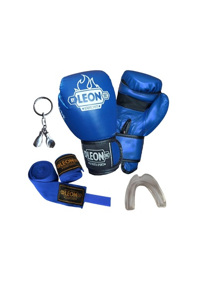 Leon Blade Training Boks Eldiveni, Bandaj Dişlik Anahtarlık Seti Mavi