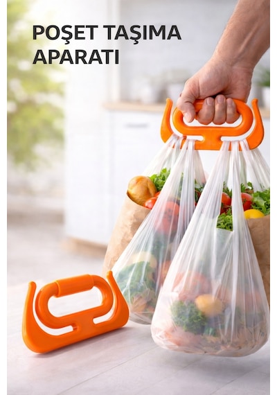 1 Adet Çok Amaçlı Market Pazar Poşet Taşıma Aparatı Poşet Tutucu Taşıma Kiti Plastik Turuncu Tr Diğer