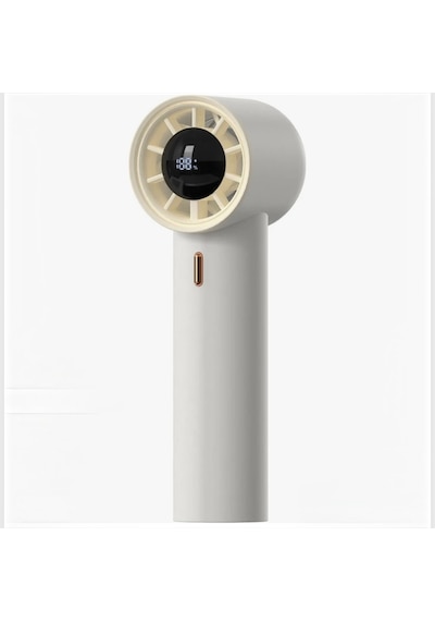 Mini Taşınabilir Turbo El Fanı Yüksek Hızlı, Akıllı Dijital Ekran, Usb-c Şarj Edilebilir, Kompakt, Modern Ekru