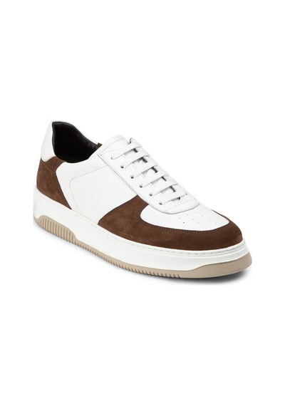 Deery Hakiki Deri Kahverengi Erkek Sneaker Ayakkabı - 01965Mkhve02 Kahverengi
