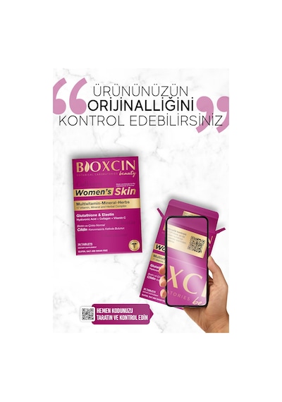 Bioxcin Women's Skin 30 Tbl - Glutatyon, Elastin, Biotin, Çinko, Kolajen, Hya Asit, Magnezyum, Cilt Vitamini