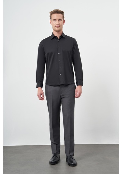 İmza Siyah Uzun Kol Düz Bez Ayağı Sert Yaka Cepsiz Pamuklu Classic Slim Fit Gömlek 1004245267 Siyah İmza Siyah Uzun Kol Düz Bez Ayağı Sert Yaka Cepsiz Pamuklu Classic Slim Fit Gömlek 1004245267 Siyah
