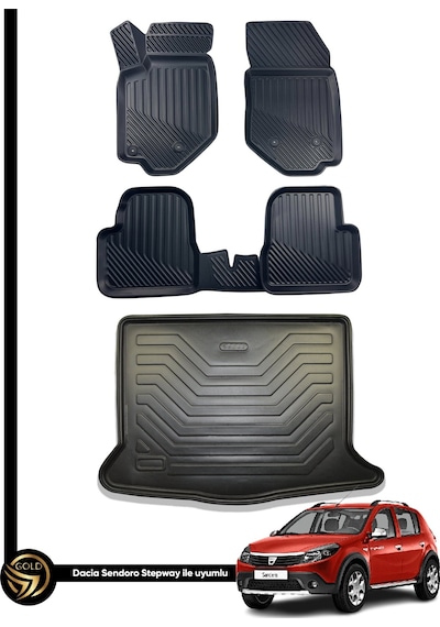 Dacia Sendoro Stepway Havuzlu 3d Paspas+bagaj Havuzu İkili Set