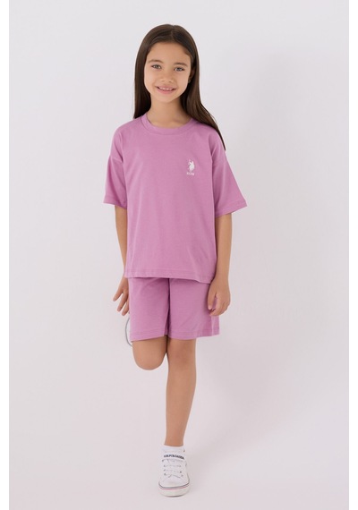 U.S. Polo Assn. Kız Çocuk Mor Bermuda Takım Us1848-c-v45 Mor