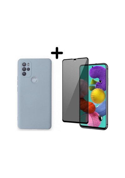 Omix X500 Lansman Içi Kadife Telefon Kılıfı Ve Hayalet Tam Kaplayan Cam Ekran Koruyucu Col179490-buz Mavisi