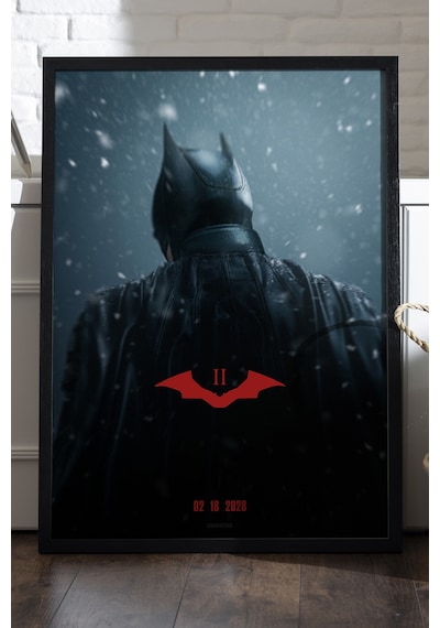 Batman Kara Şövalye Siyah Ahşap Çerçeveli Poster, Dekoratif Film Duvar Tablosu