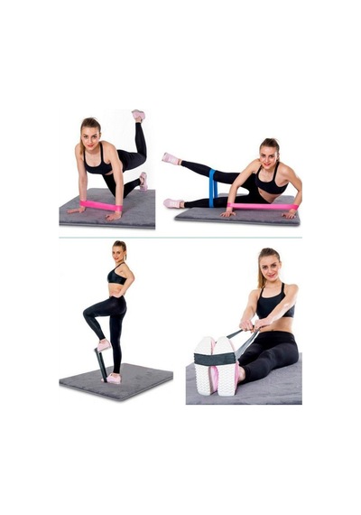 Pilates Direnç Lastiği Seti 5li Yoga Gym Egzersiz Bandı Spor Seti