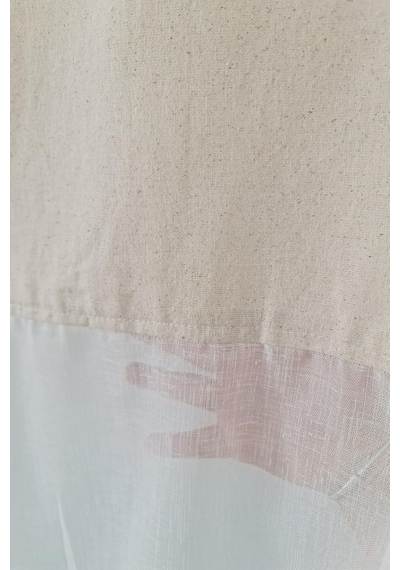 Cotton Maison Potlu Tül Perde Retro 120x200, 120 X 200, 4464, Krem Çok Renkli