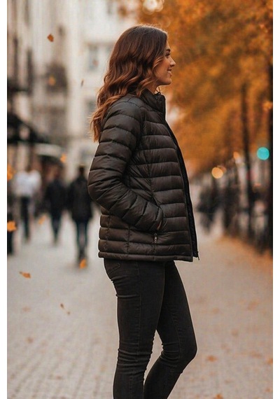 Hummel Magic Zip Coat 940277-2001 Siyah Kadın Mont