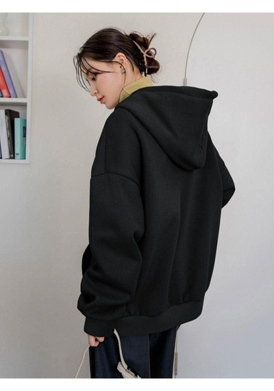 Altamira Siyah Cheerful Baskılı Oversize Kapüşonlu Sweatshirt 001