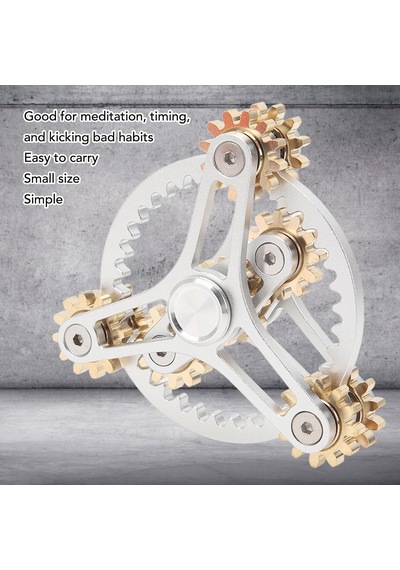 Edc & Yeni Nesil Stres Çarkı 9 Dişli Metal Gear Linkage Fidget Spinner Hassas Mekanik Gyro, Cnc Metal Gövde