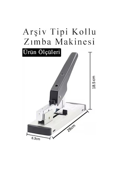 Büyük Boy Zımba Makinesi 1 Adet Arşiv Tipi Zımba Makinası 100 Sayfa Kapasiteli Zımba Teli Hediyeli Kollu Zımba Makinası