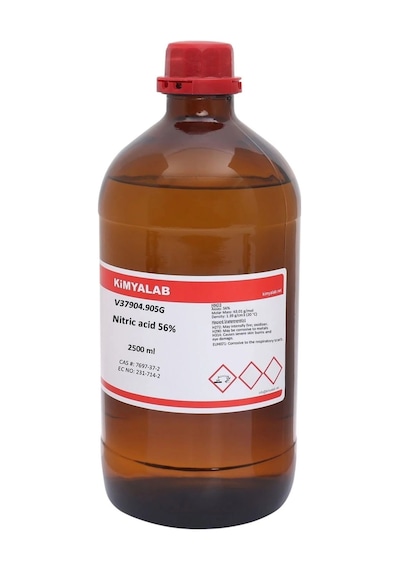 Kimyalab Nitrik Asit 56% Cam Şişe 2500 ML Nitric Acid HNO3